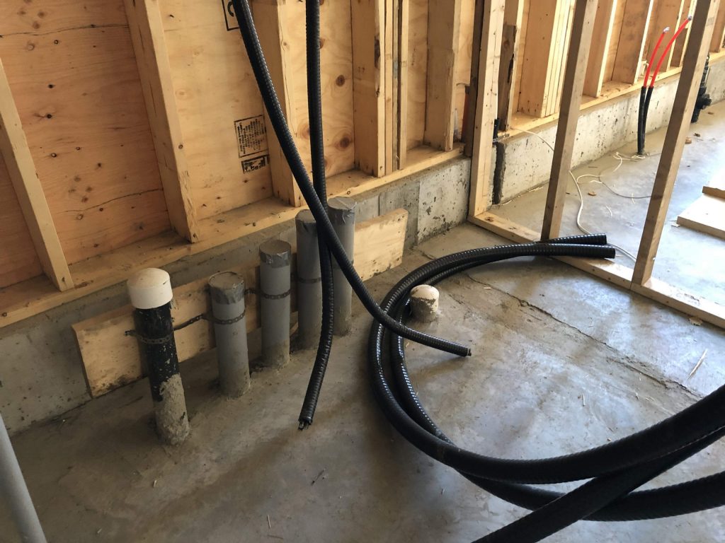 underground duct entry into electrical room
