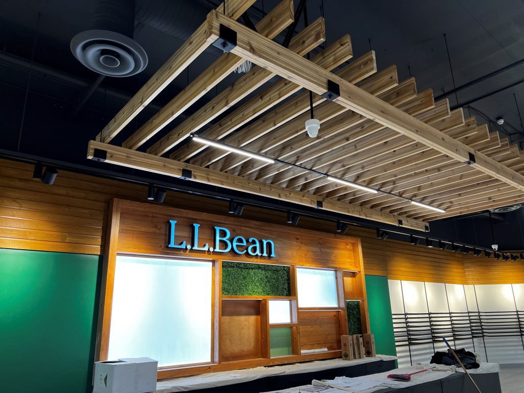 ll bean lighting design counter mall